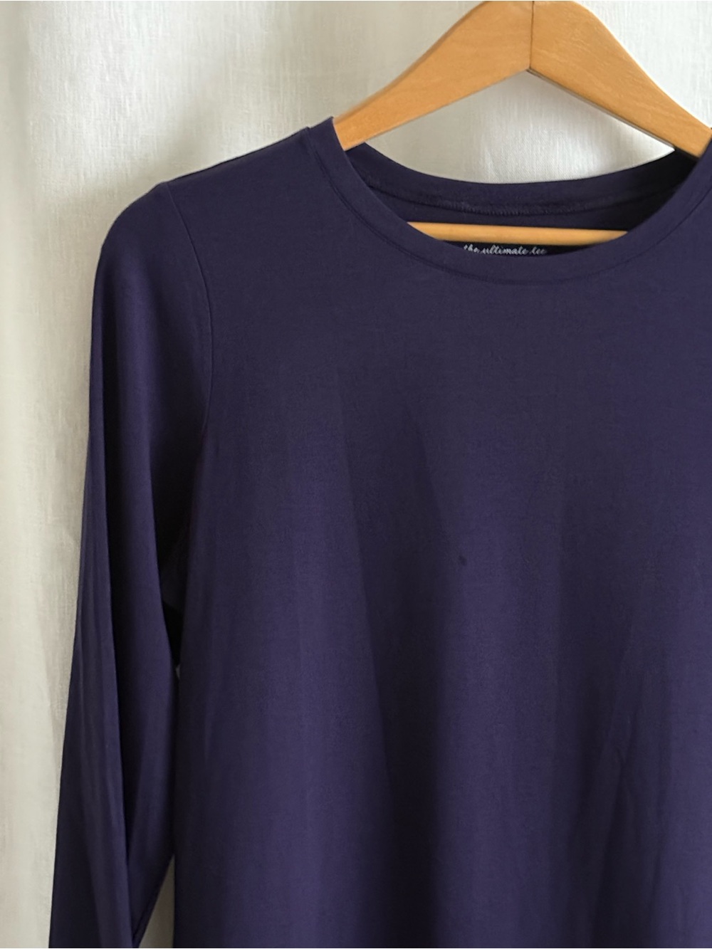 NWT Chico’s Touch of Cool Tee 2 Large L Deep Purple Pima Cotton Long Sleeve